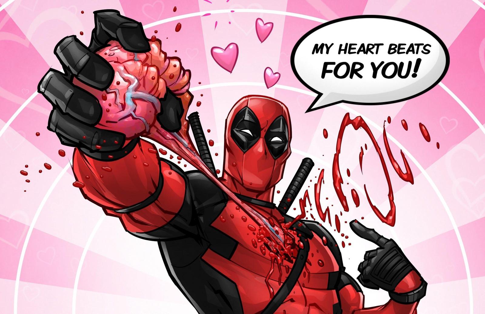 Deadpool "My Heart Beats For You" Wall Art
