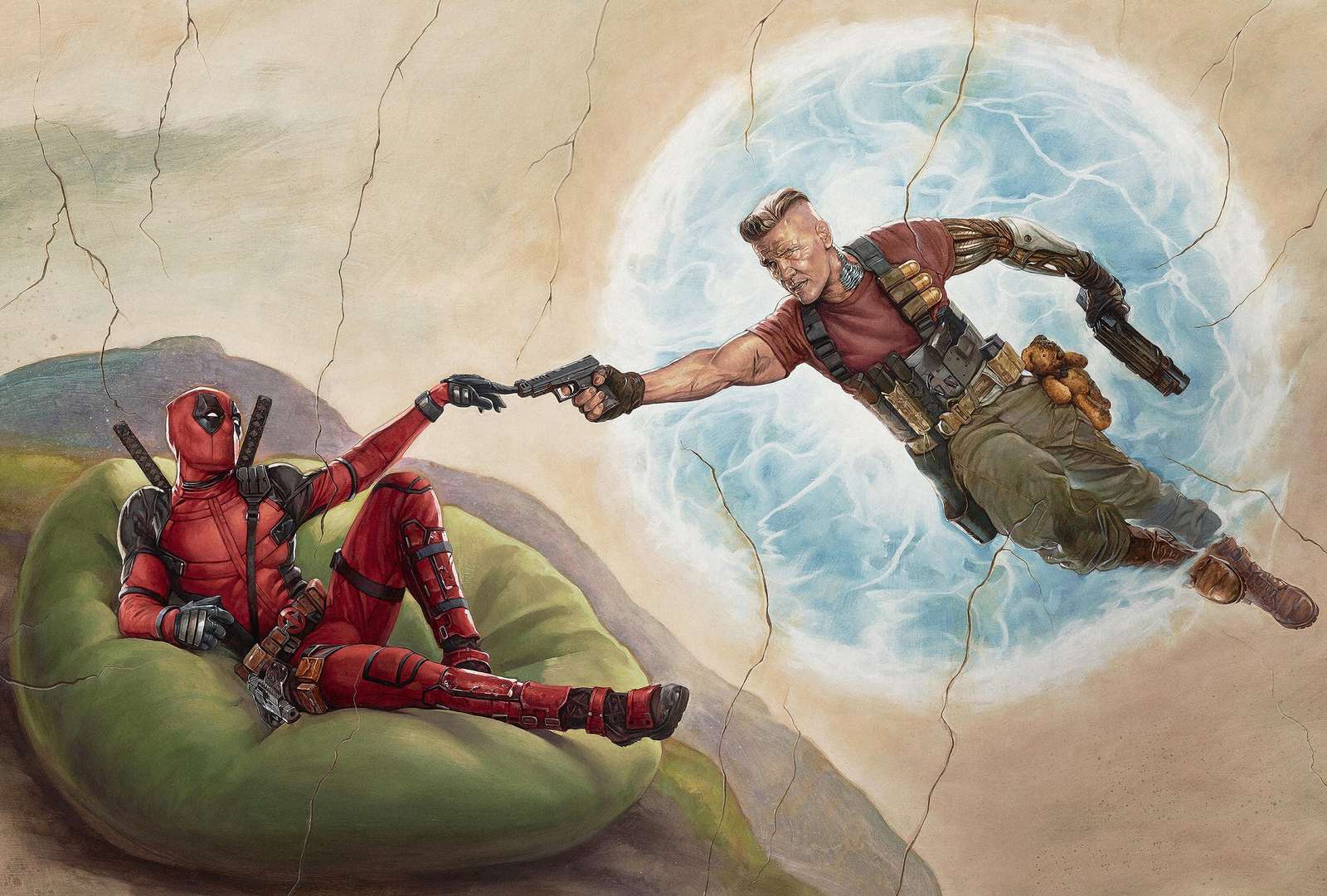 Epic Deadpool & Cable 'Creation' Wall Art