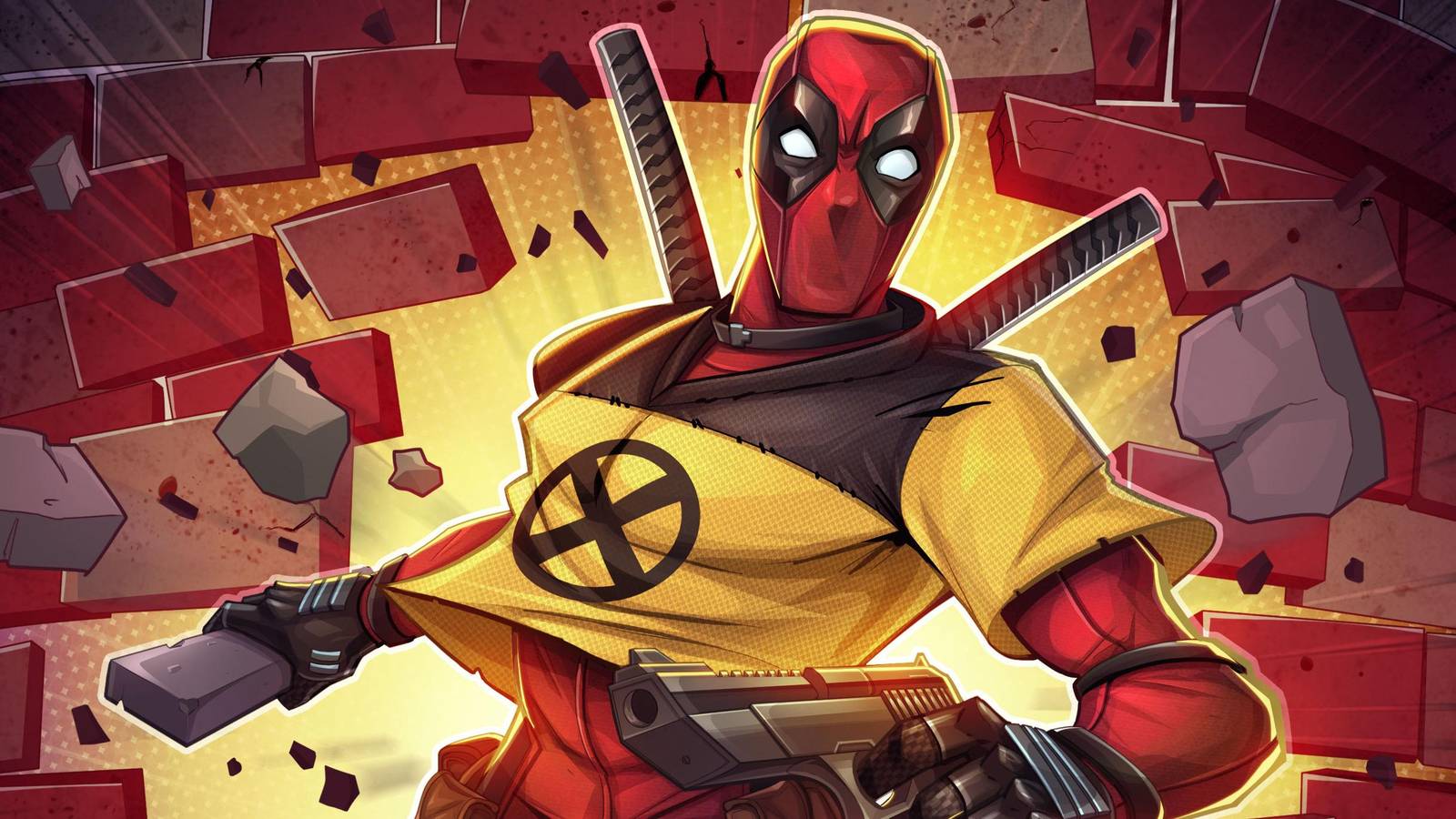 Deadpool Breaks Through Wall Wall Art
