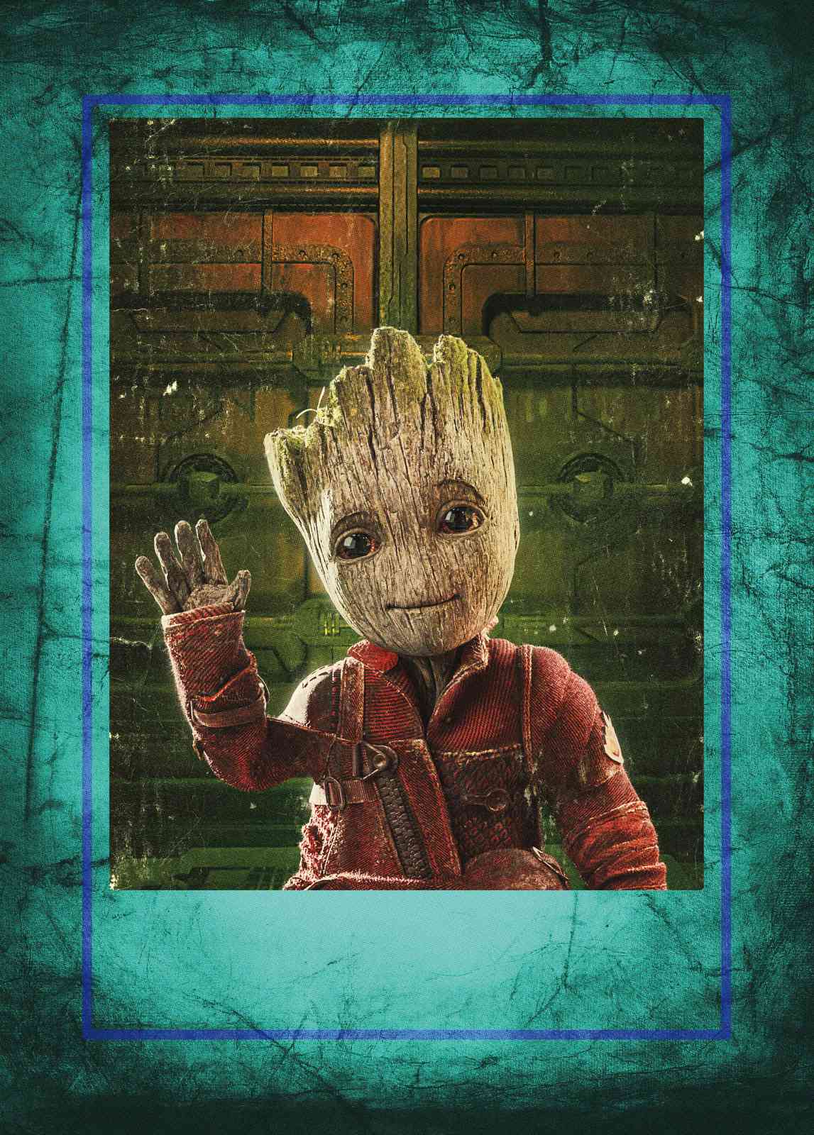 Adorable Baby Groot Waving Wall Art