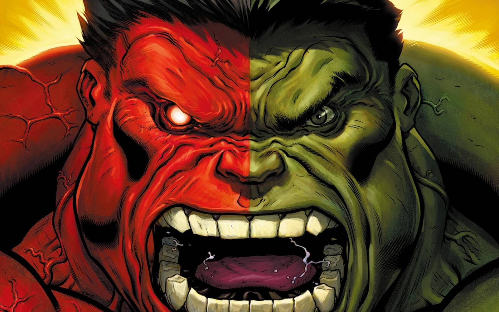Dual Rage Red & Green Hulk Wall Art
