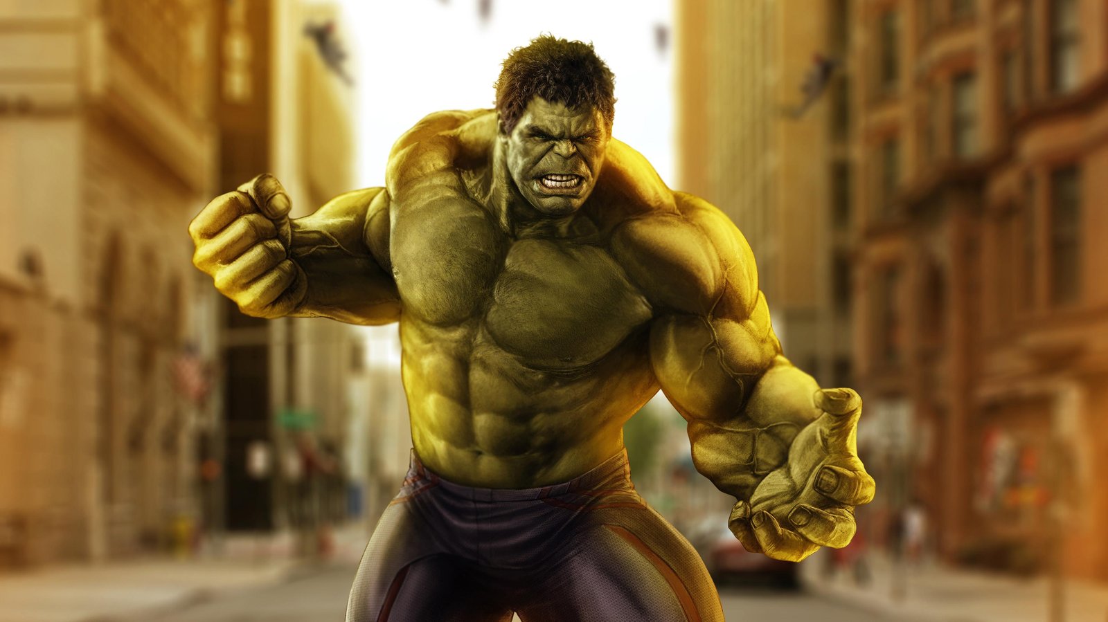 Hulk Smash Cityscape Wall Art