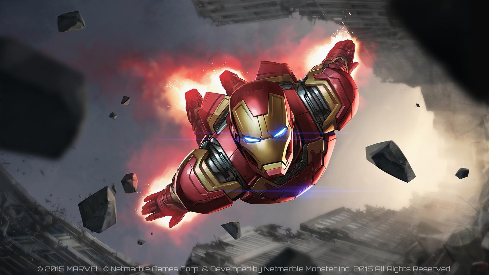 Iron Man Action Flying Red Gold Wall Art