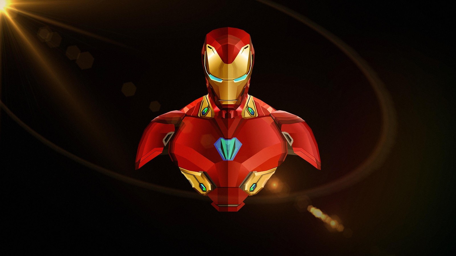 Heroic Iron Man Bust Red & Gold Wall Art