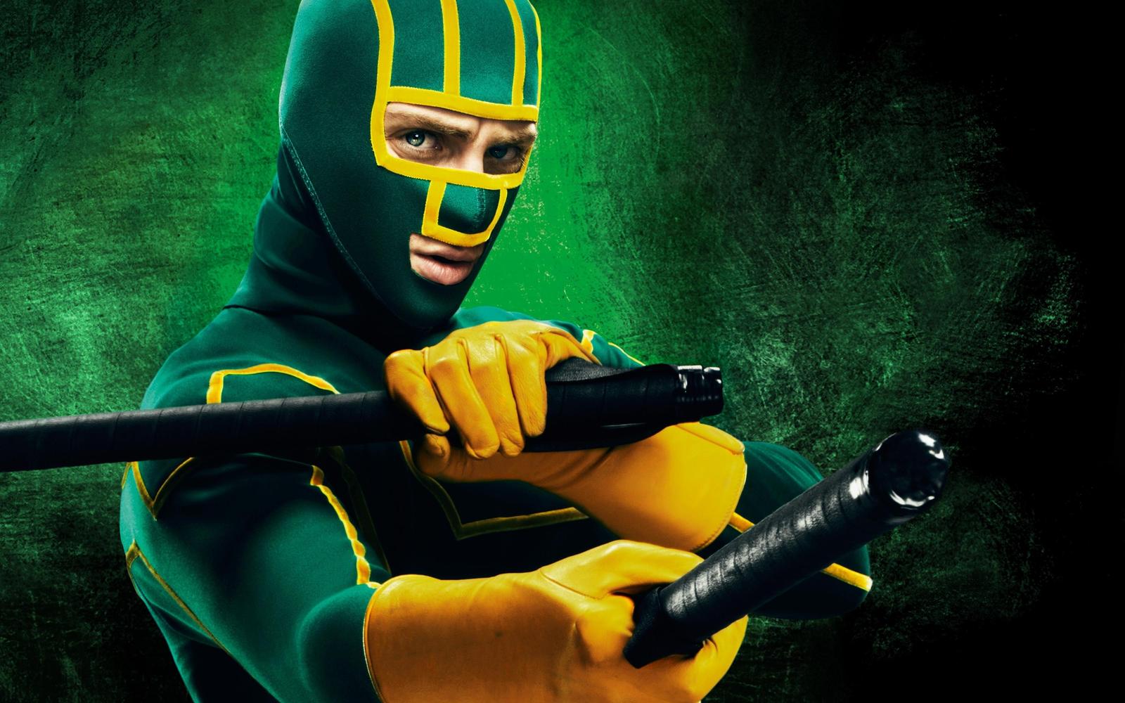 Epic Kick-Ass Superhero Green & Yellow Wall Art