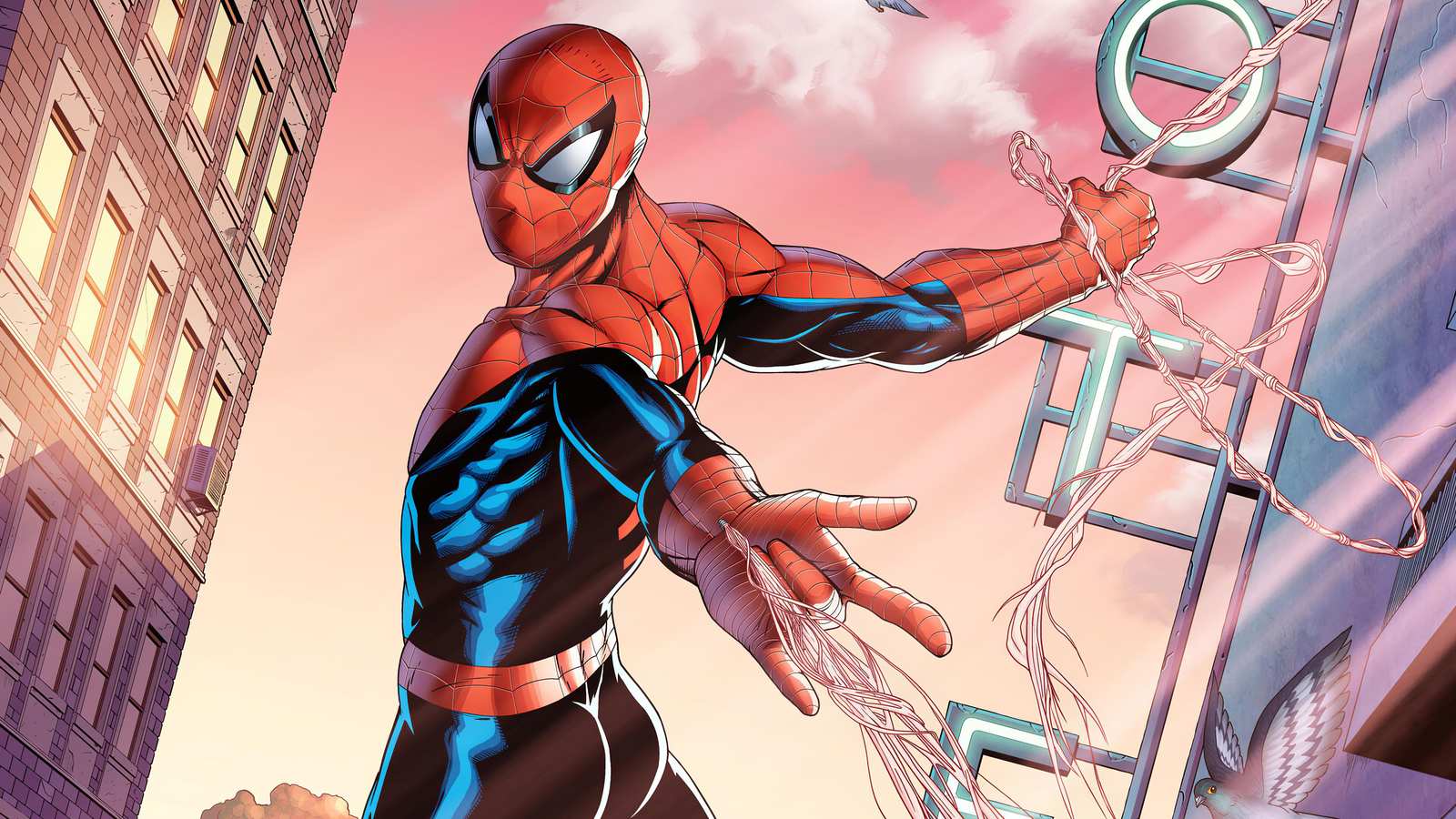 Spider-Man Swinging into Action Wall Art