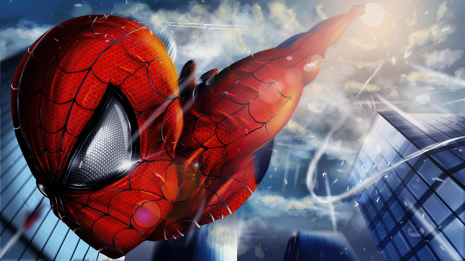 Dynamic Spider-Man Cityscape Wall Art
