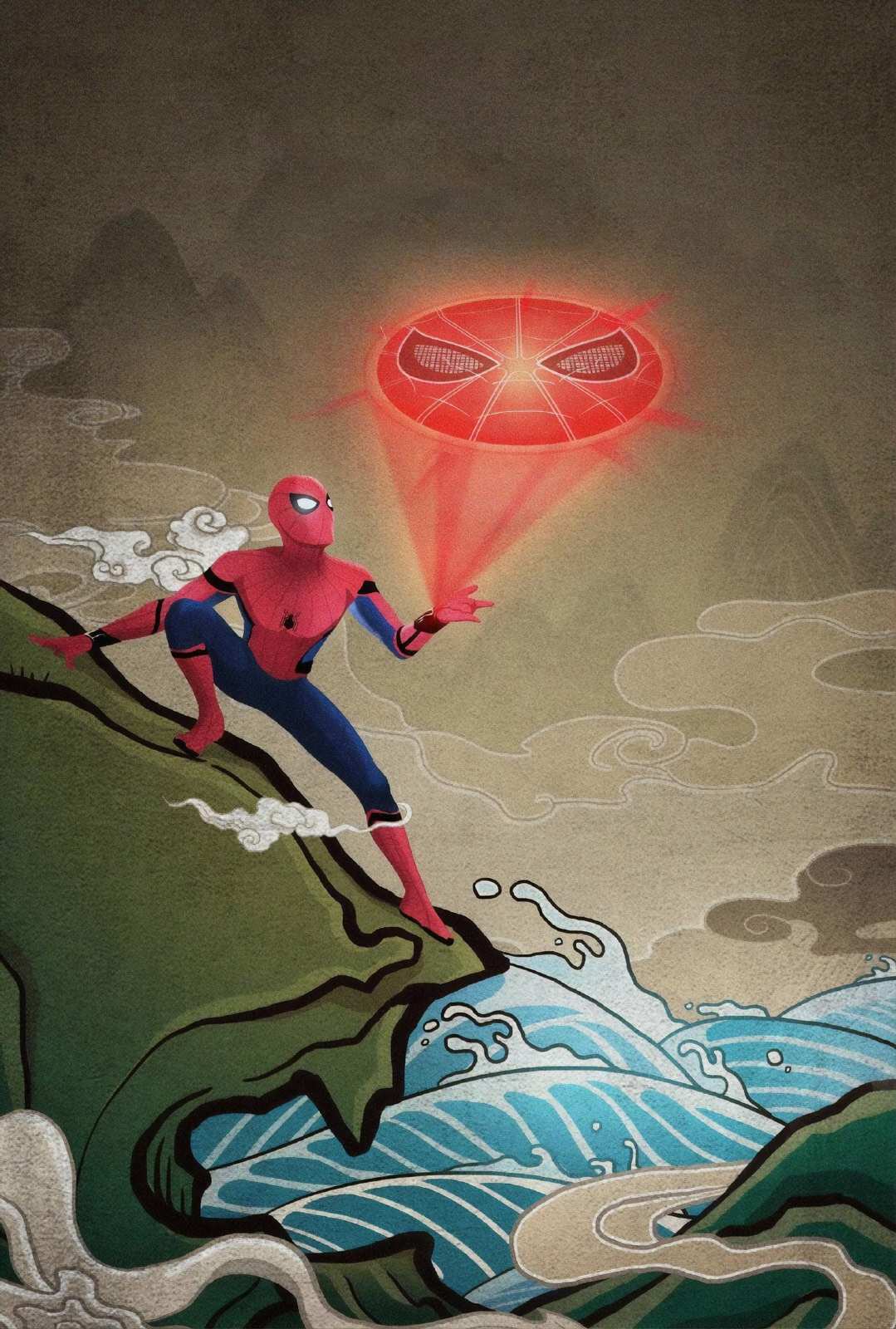 Spider-Man Oriental Art Wall Art
