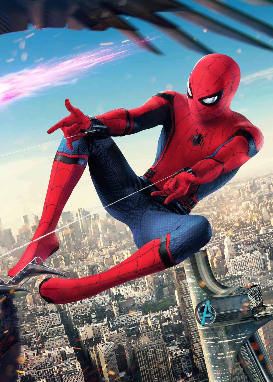 Spider-Man Action Pose Cityscape Wall Art