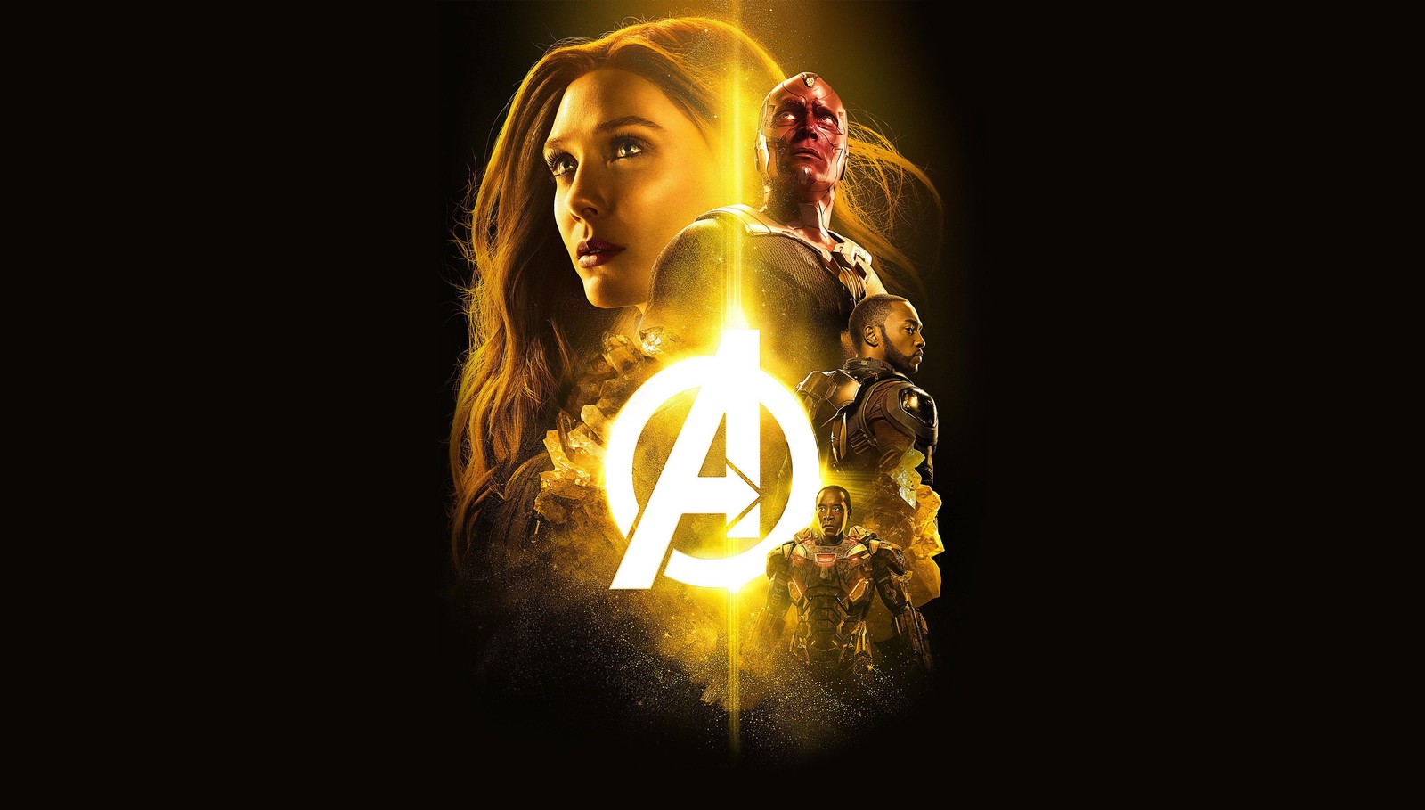 Avengers Scarlet Witch & Vision Gold Wall Art