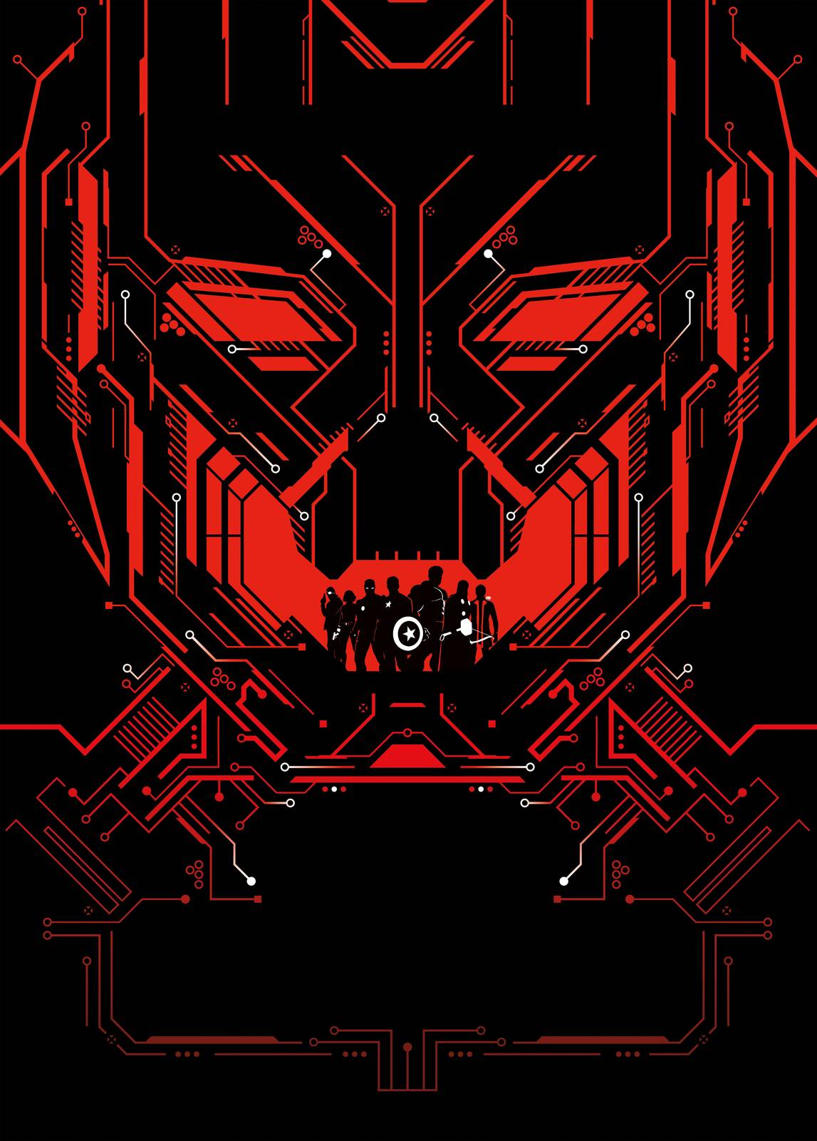 Avengers Cyberpunk Circuit Board Wall Art