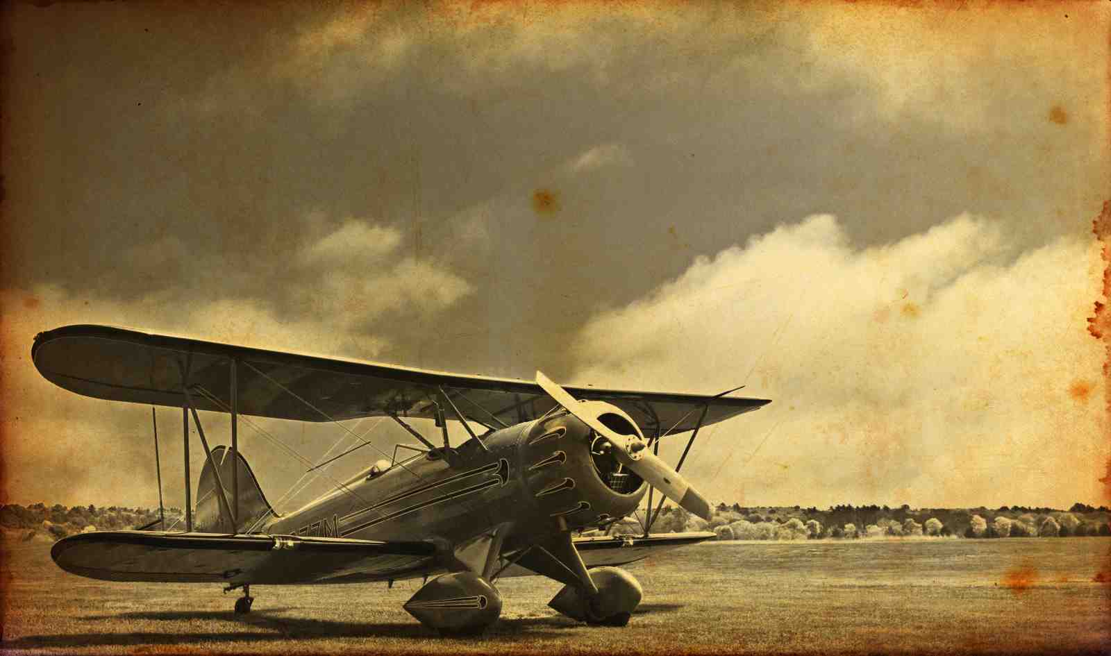 Vintage Biplane Aviation Art Wall Art