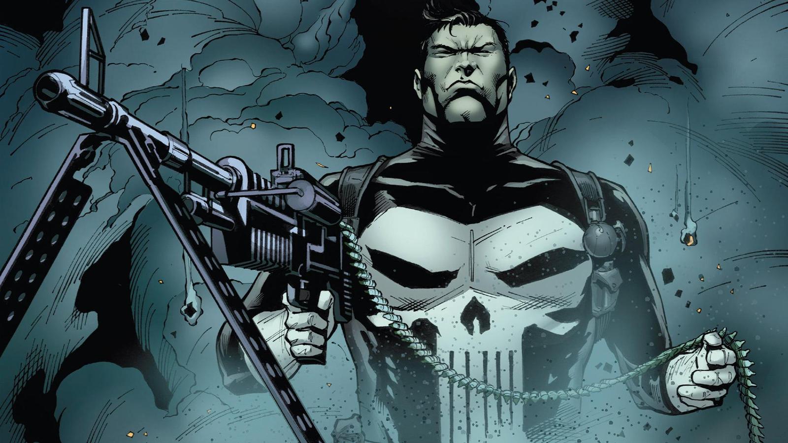 Punisher Comic Art Machine Gun Wall Art