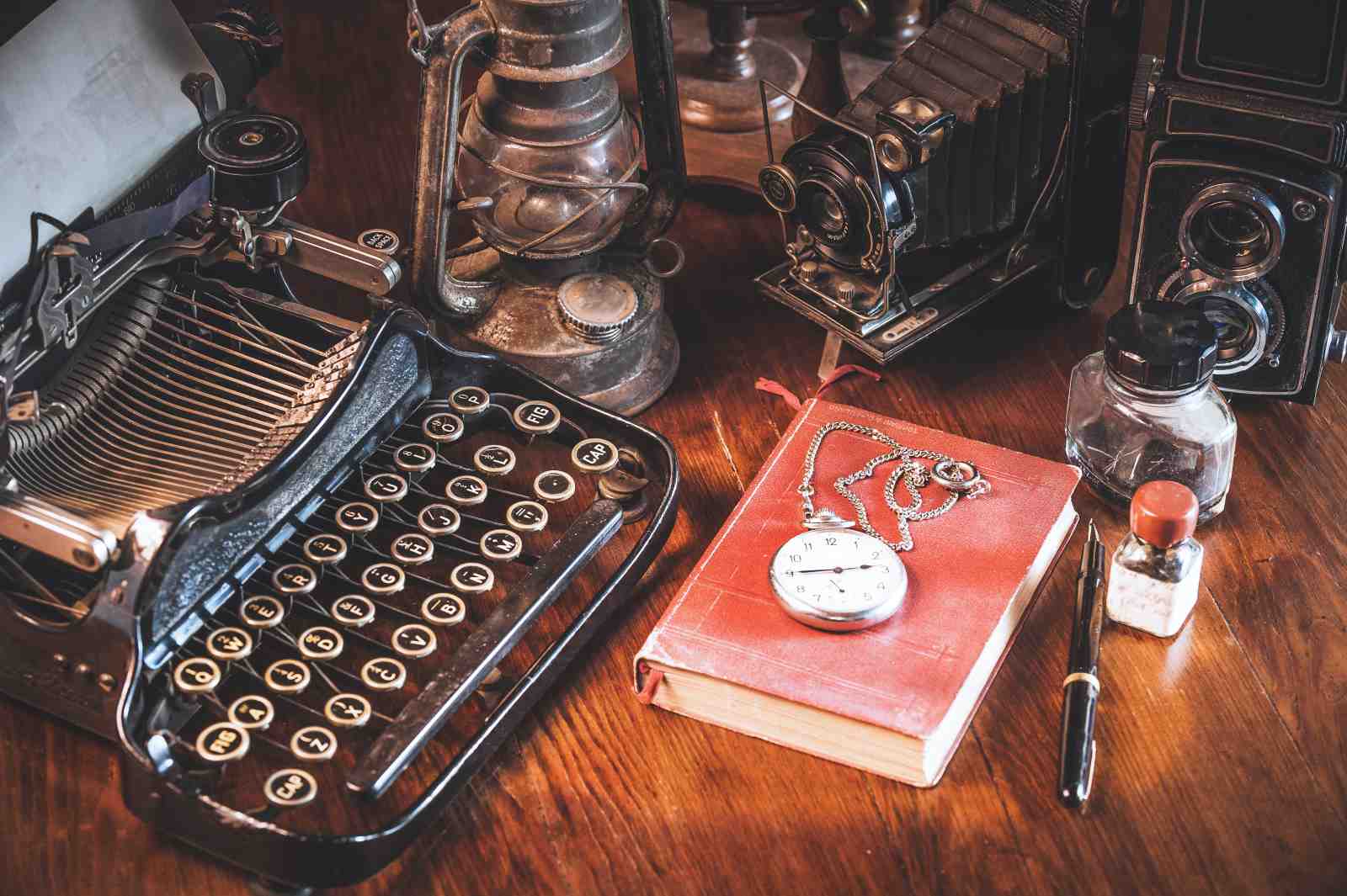 Vintage Timepiece & Writing Desk Wall Art