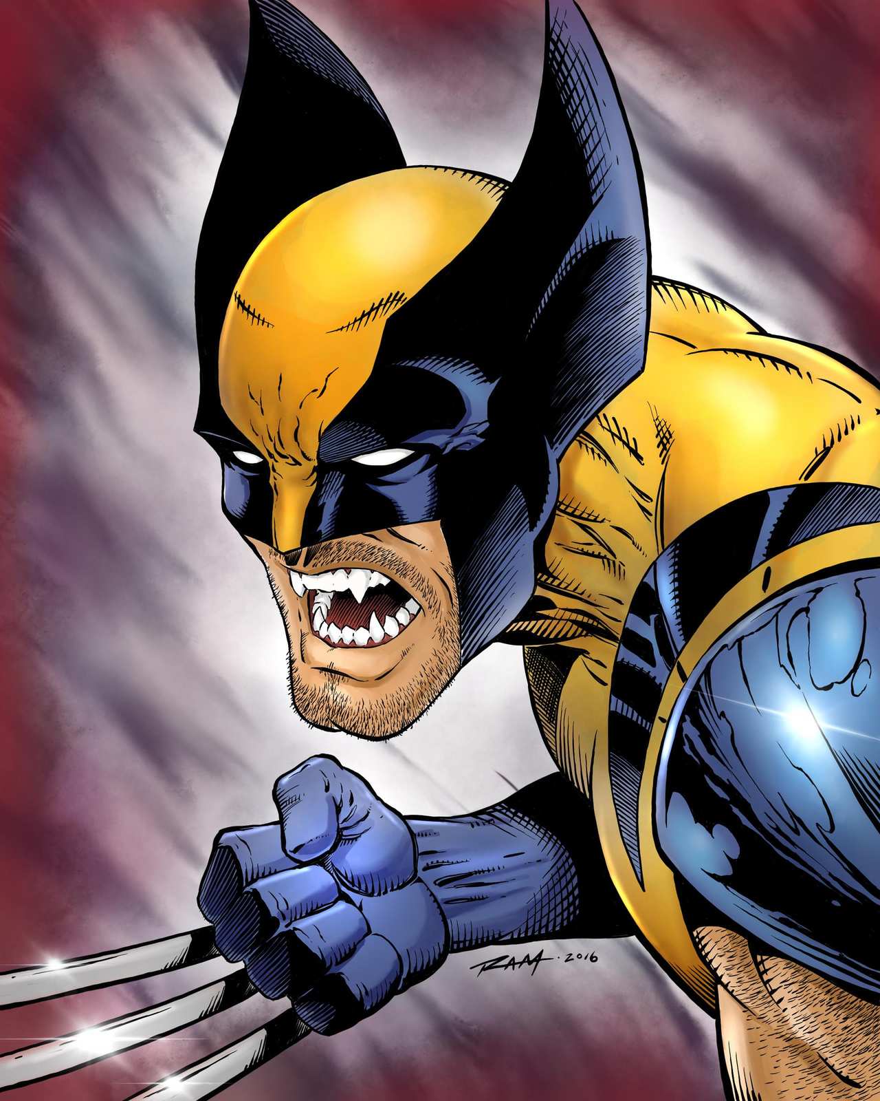 Wolverine Roaring Attack Wall Art