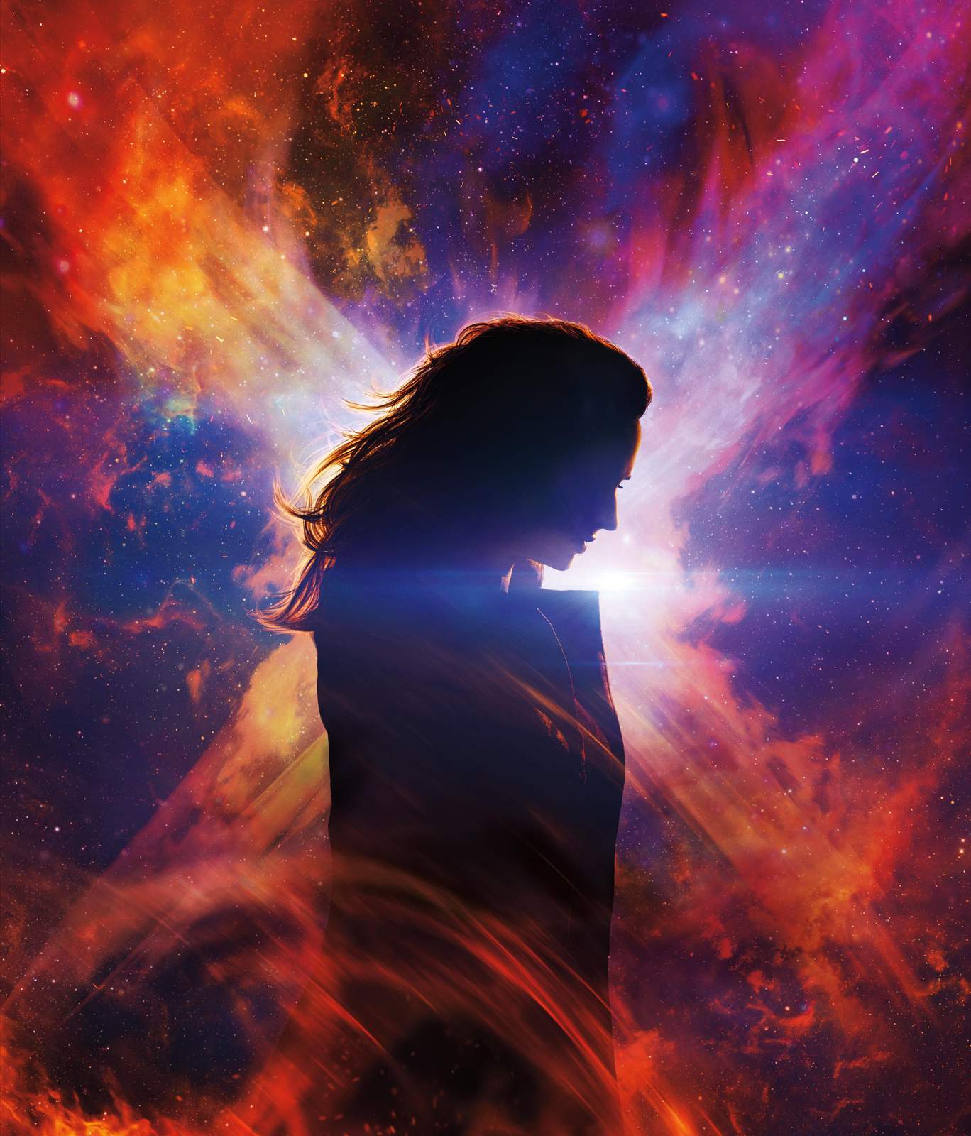 Cosmic Phoenix Silhouette Wall Art
