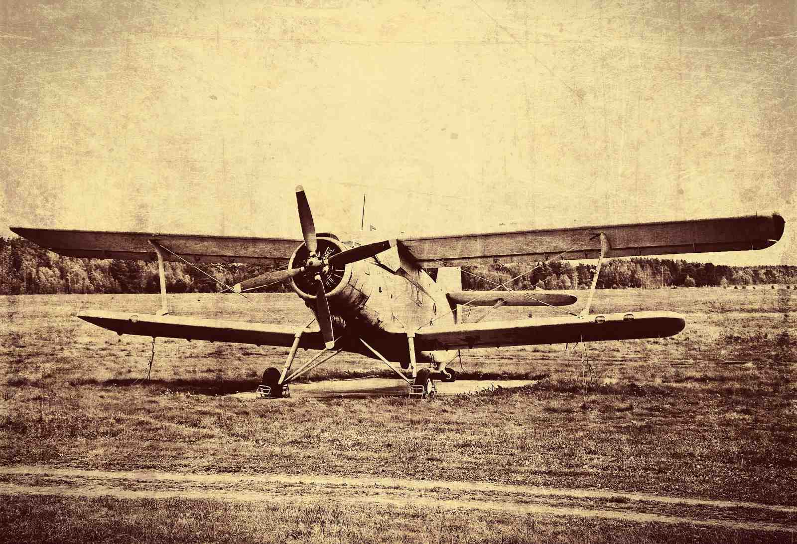 Vintage Biplane Wall Art: Aviation Art