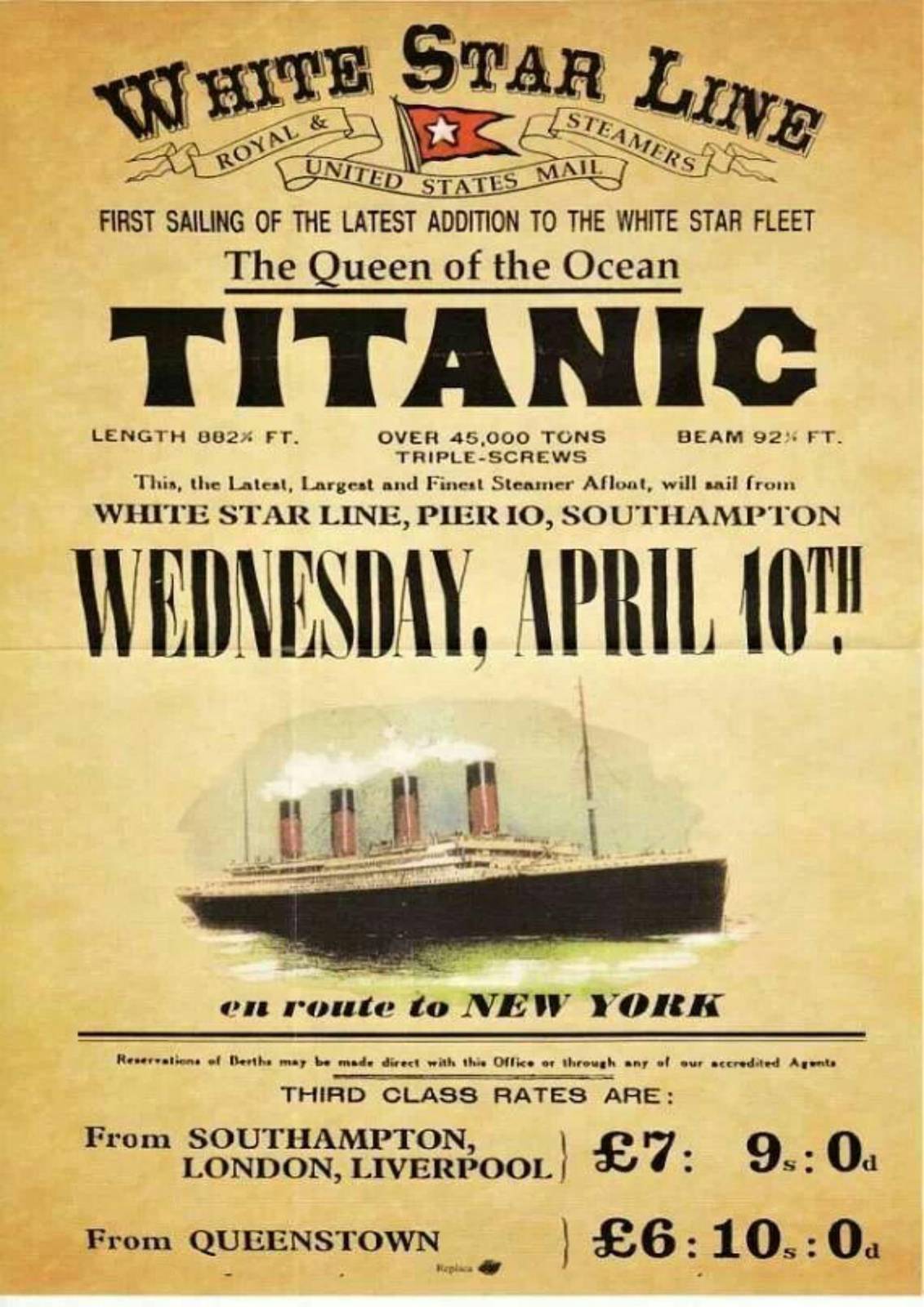 Historic Titanic Voyage 'Queen of the Ocean' Wall Art