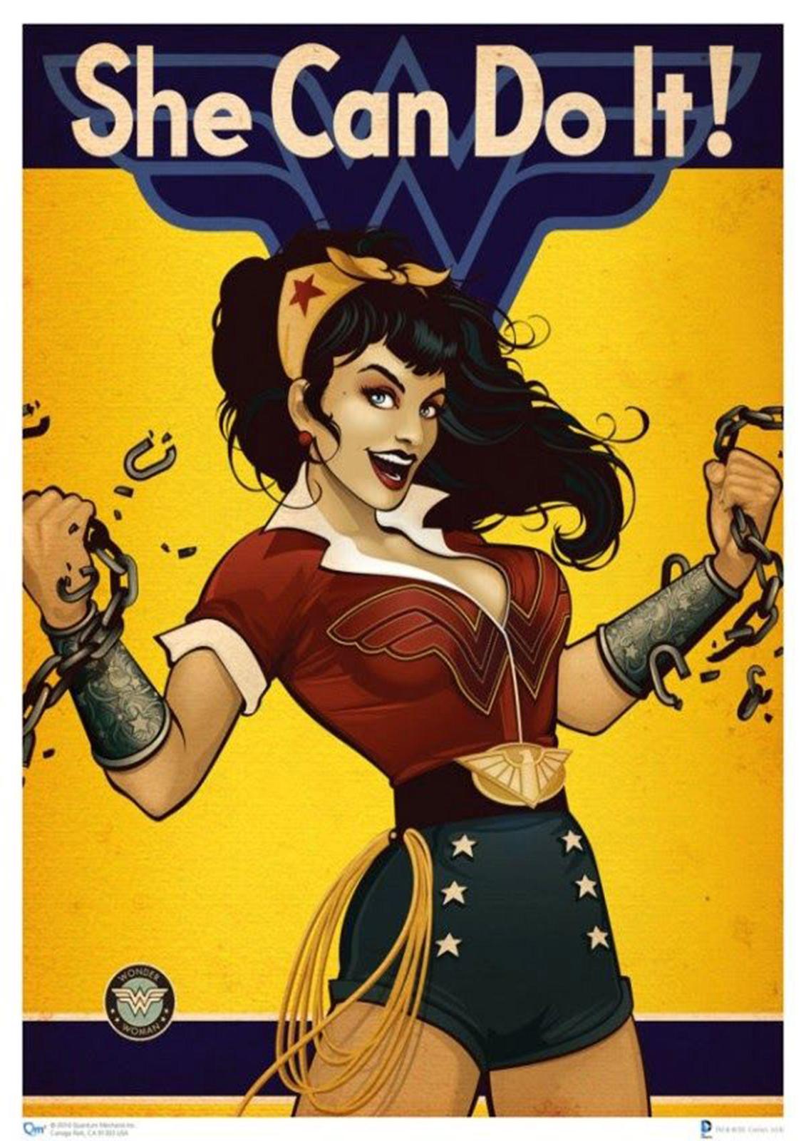 Empowering Wonder Woman "She Can Do It!" Wall Art