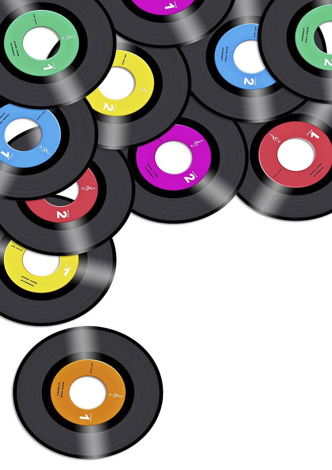 Retro Vinyl Record Collection Wall Art