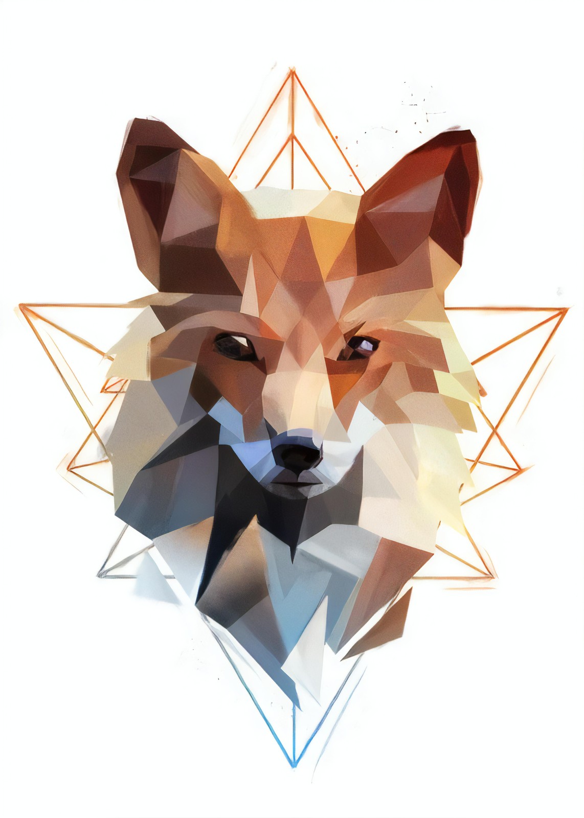 Geometric Fox Spirit Wall Art