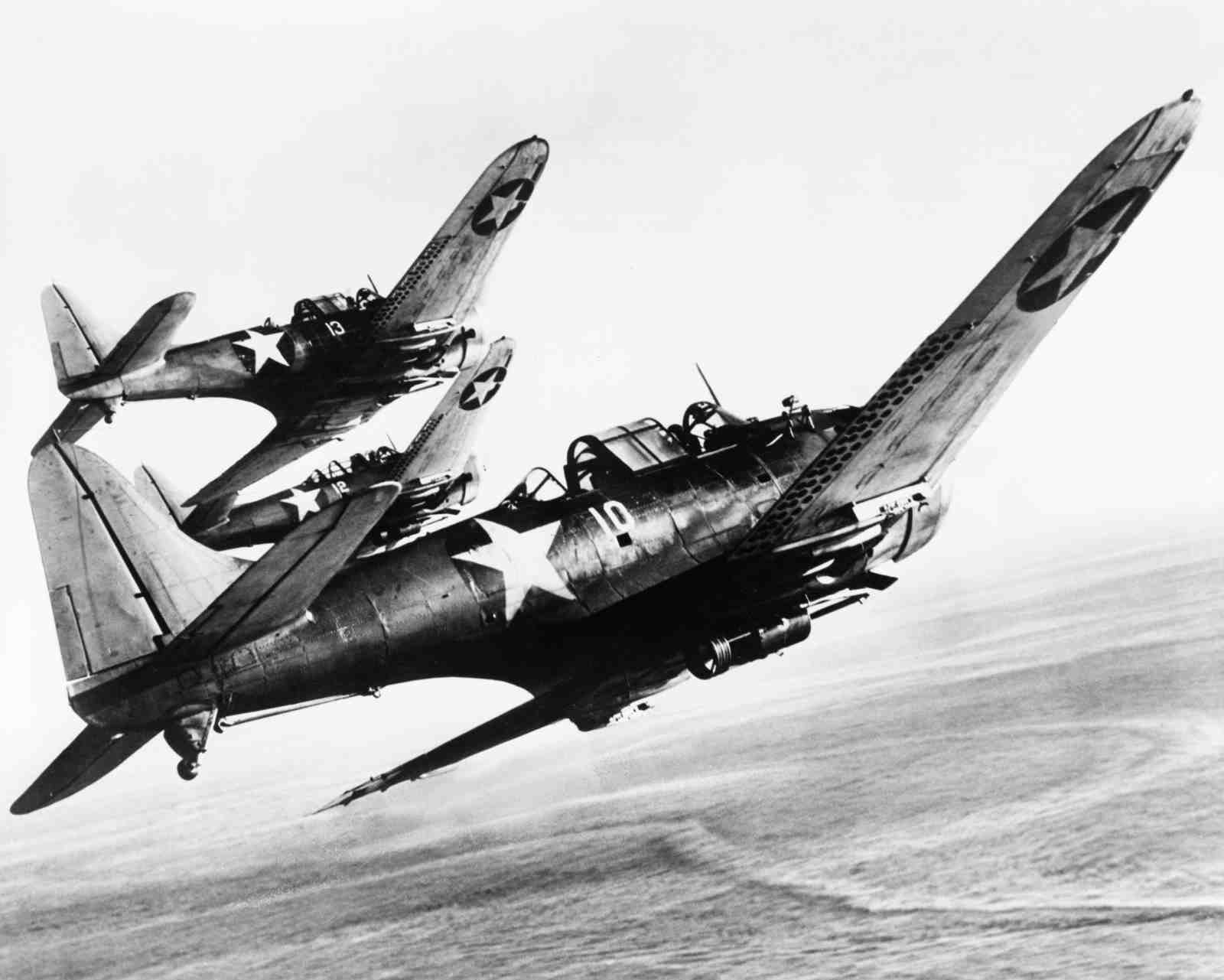 Vintage WWII Dive Bombers Formation Wall Art