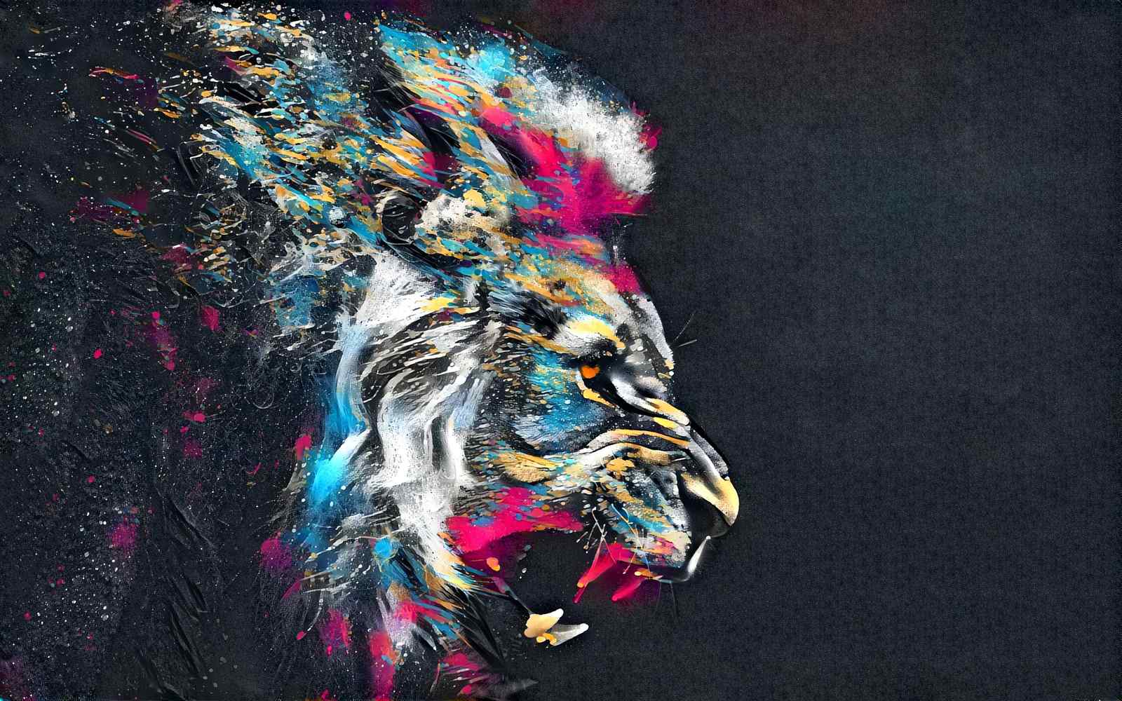Vibrant Lion Burst Wall Art