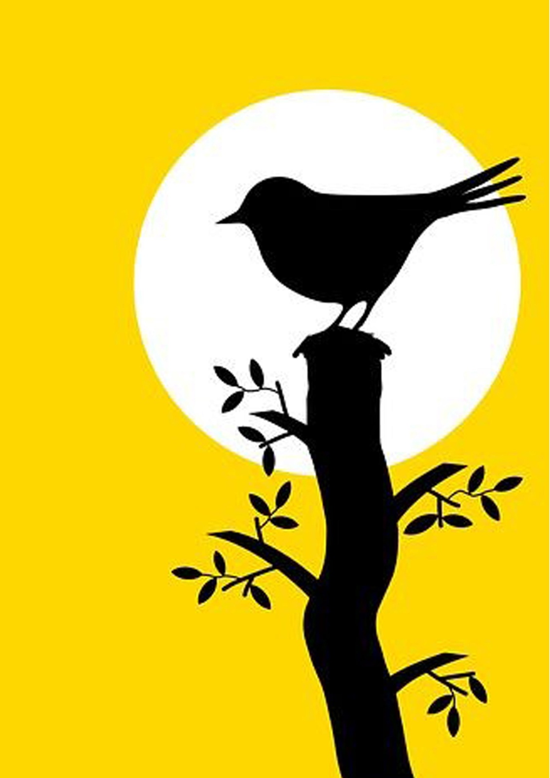 Serene Bird on Tree Silhouette Wall Art