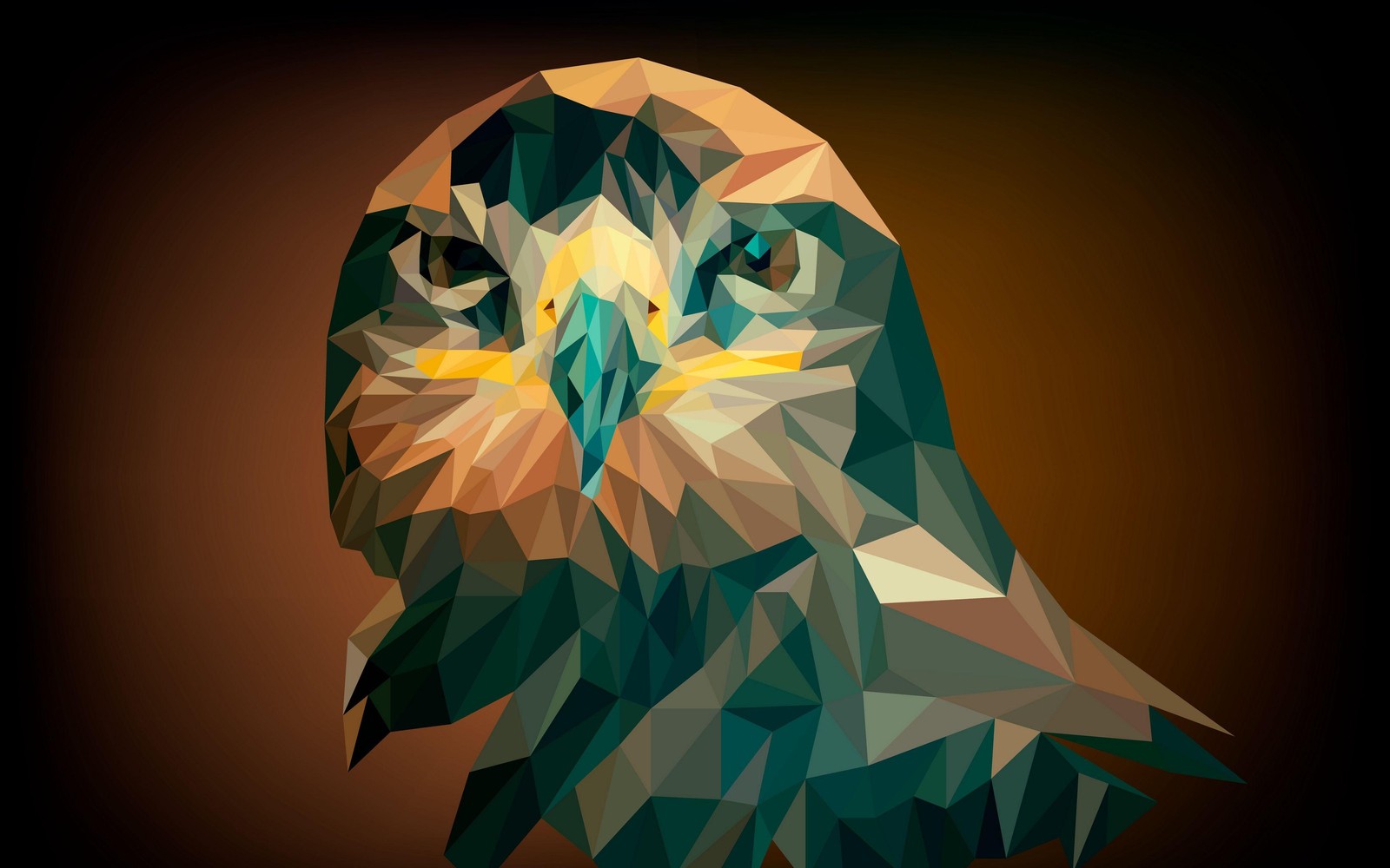 Majestic Hawk Low Poly Geometric Wall Art