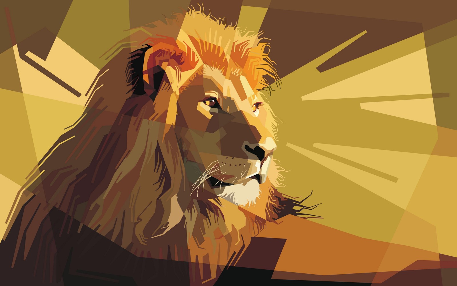 Majestic Lion Geometric Wall Art - Bold Wildlife Art