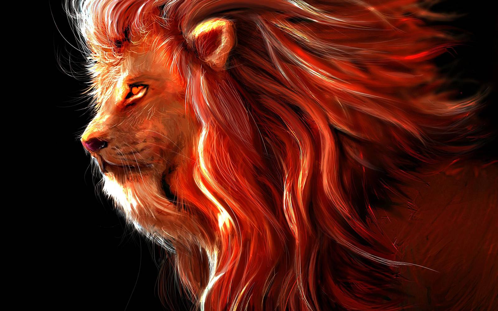 Majestic Fire Lion Wall Art Wall Art