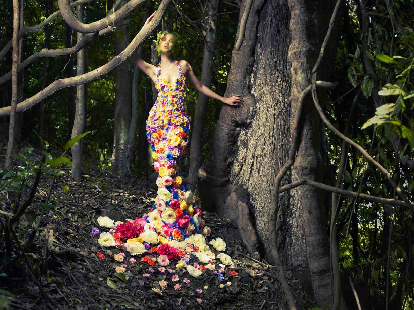 Enchanted Floral Gown Nature Wall Art