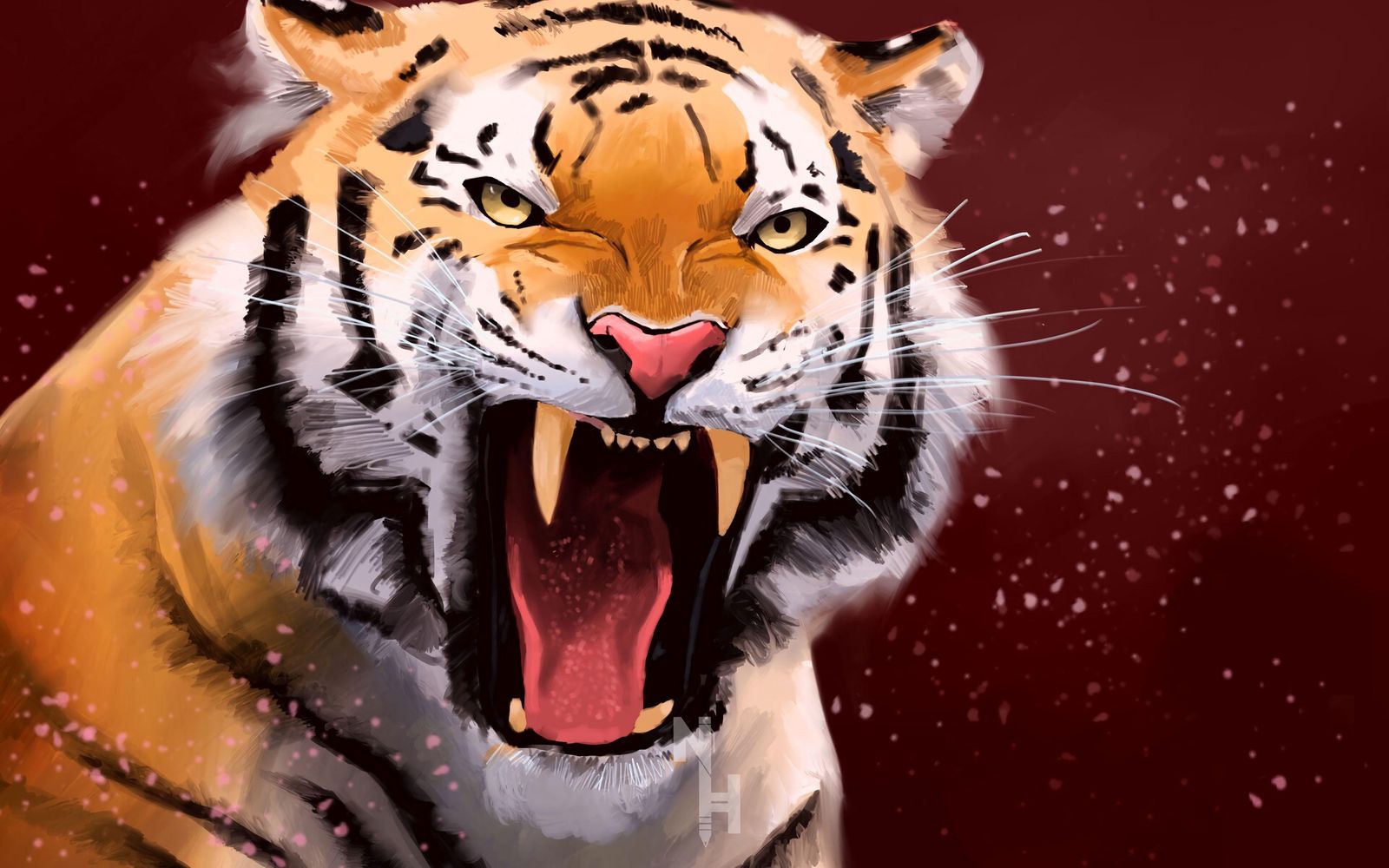 Roaring Tiger Power Animal Wall Art Wall Art