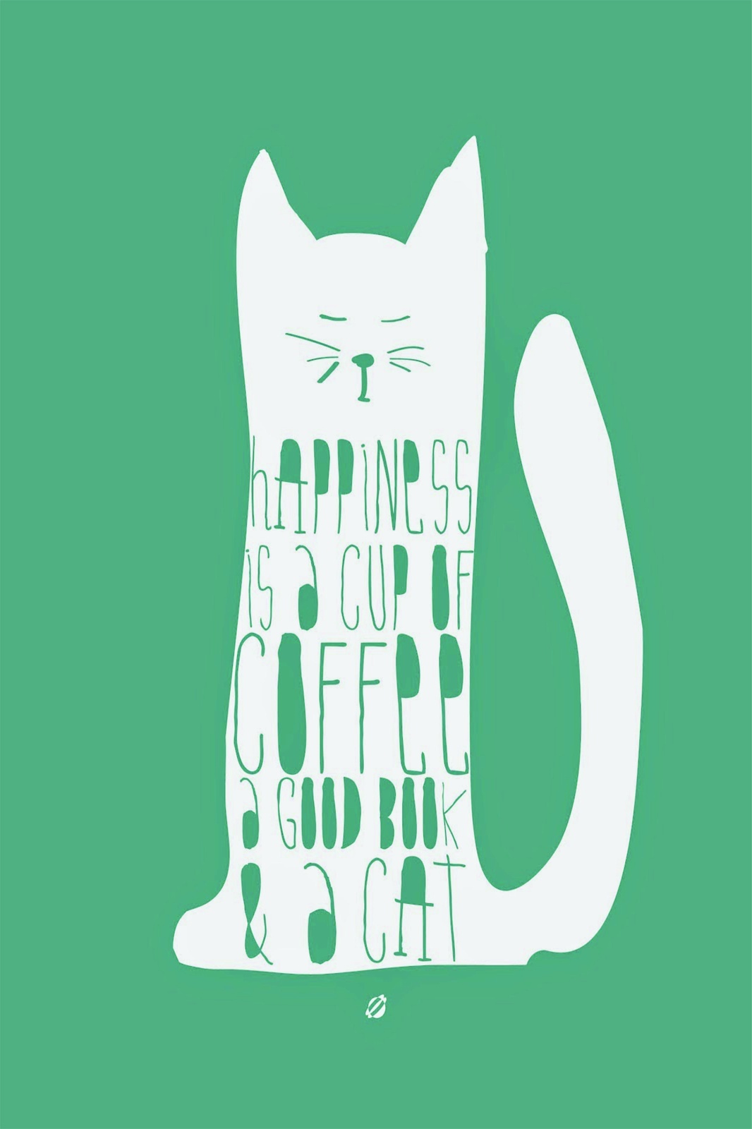 Happiness Cat Quote Wall Art