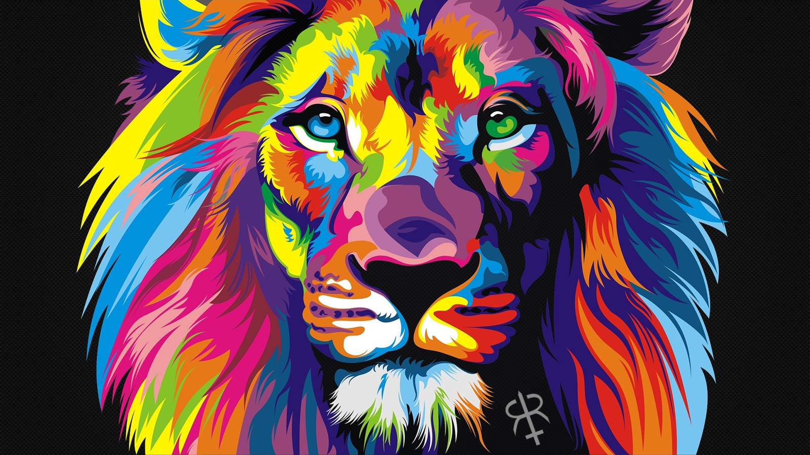 Vibrant Abstract Lion Pop Art Wall Art