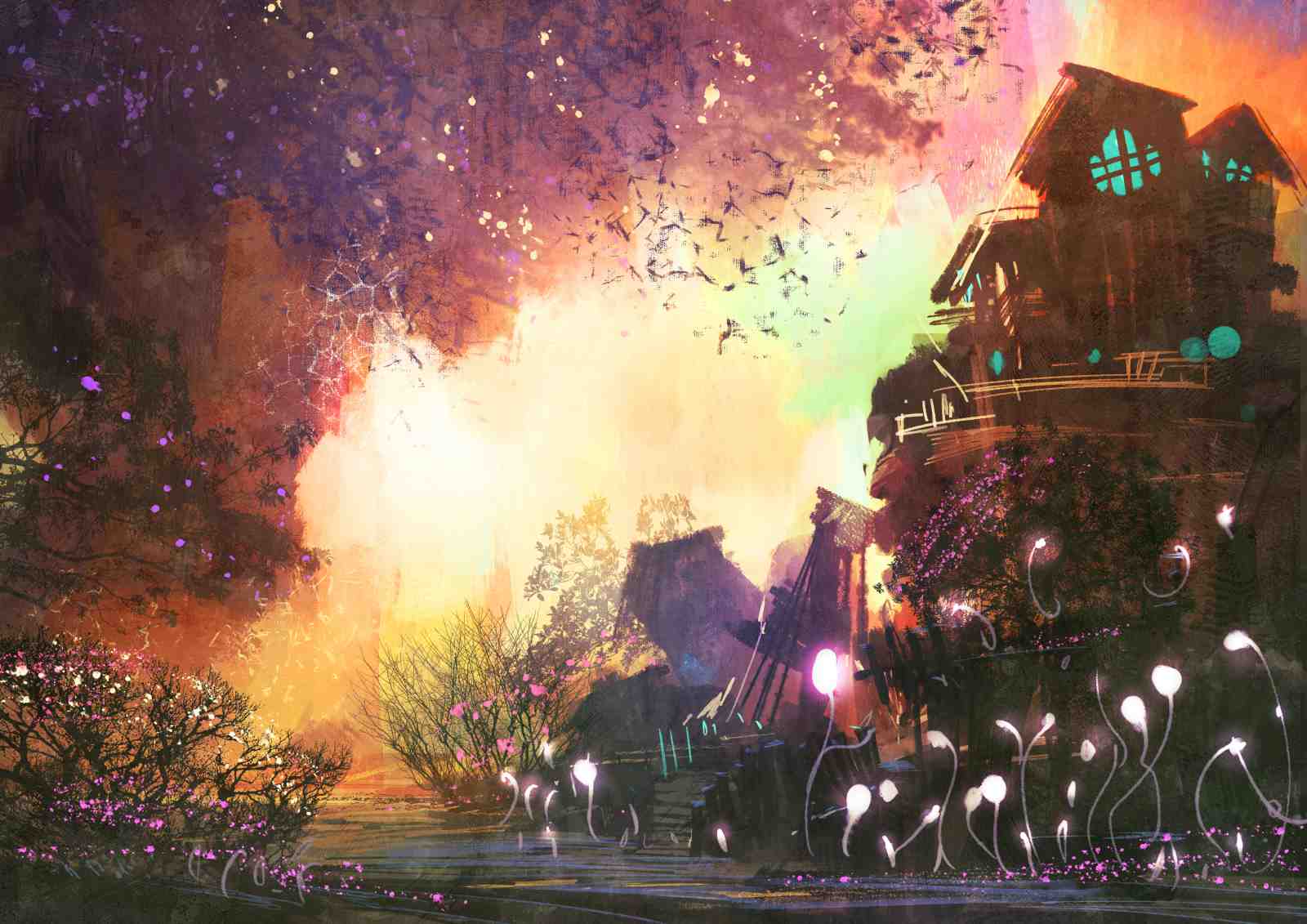 Enchanted Mystical House Fantasy Wall Art