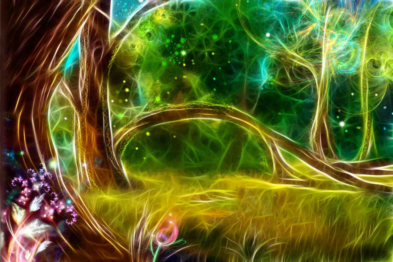 Enchanted Forest Fractal Art Wall Art