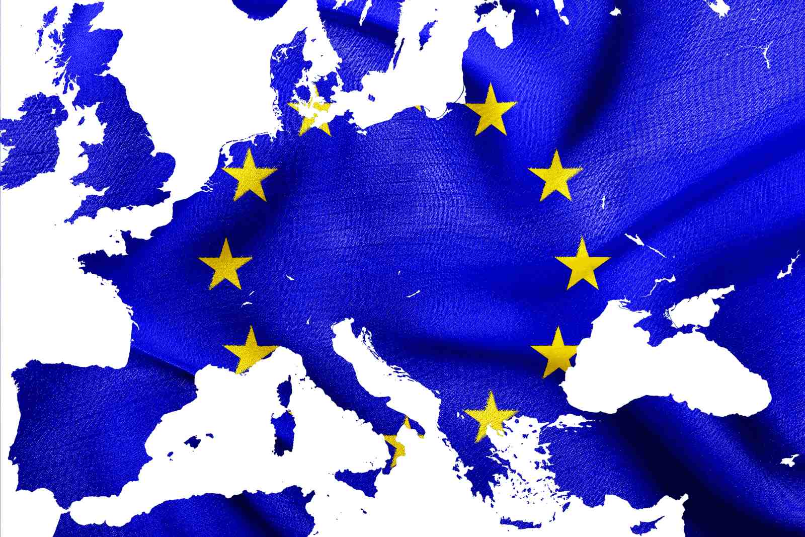 Europe Union Map Blue Stars Wall Art