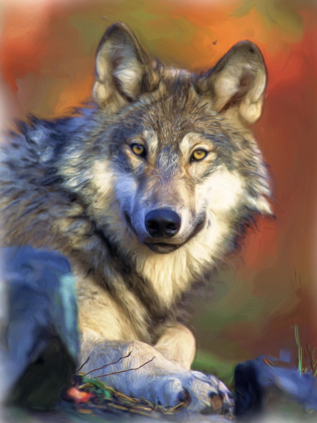 Majestic Wolf Portrait Wall Art - Wildlife Art