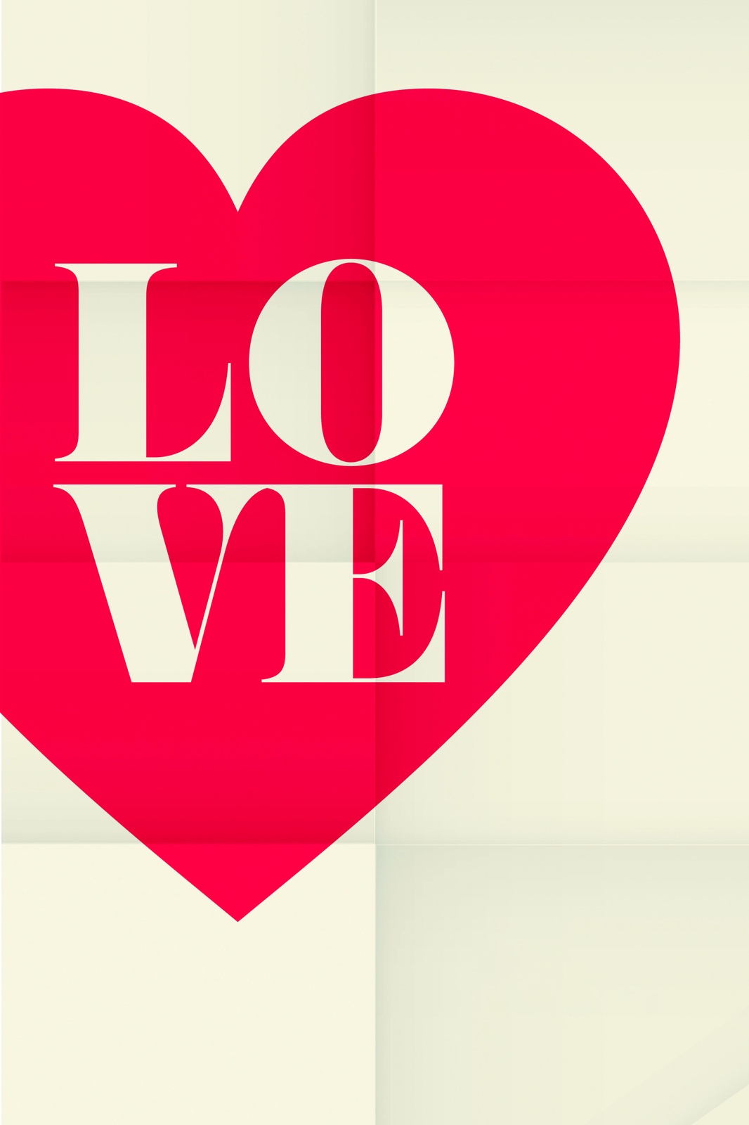 Bold Red Heart LOVE Typography Wall Art