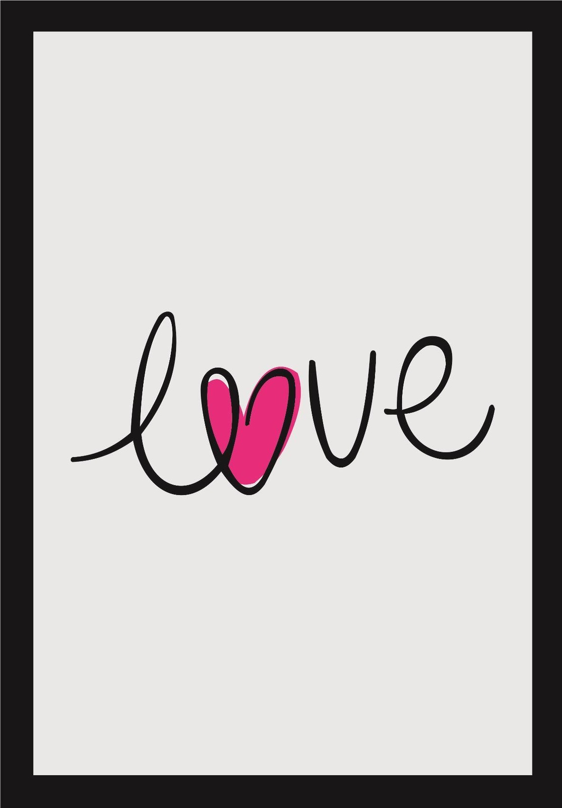 Modern Love Heart Script Wall Art