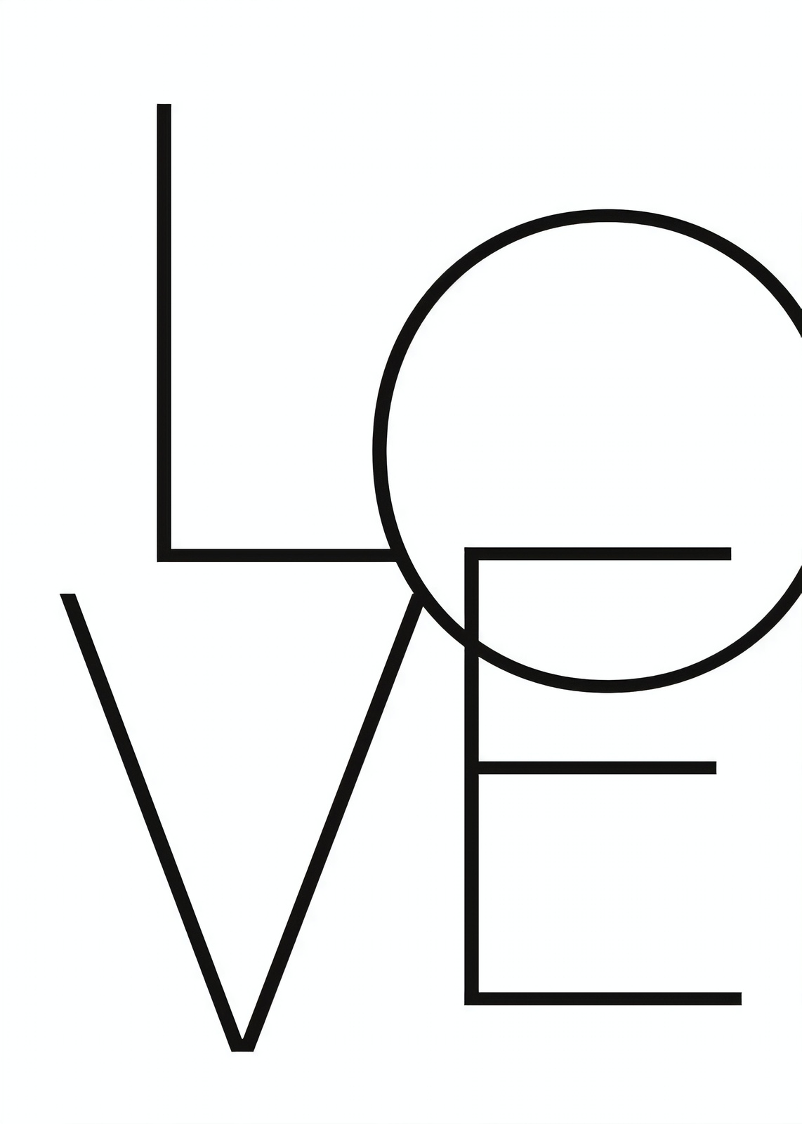 Modern Minimalist LOVE Typography Wall Art
