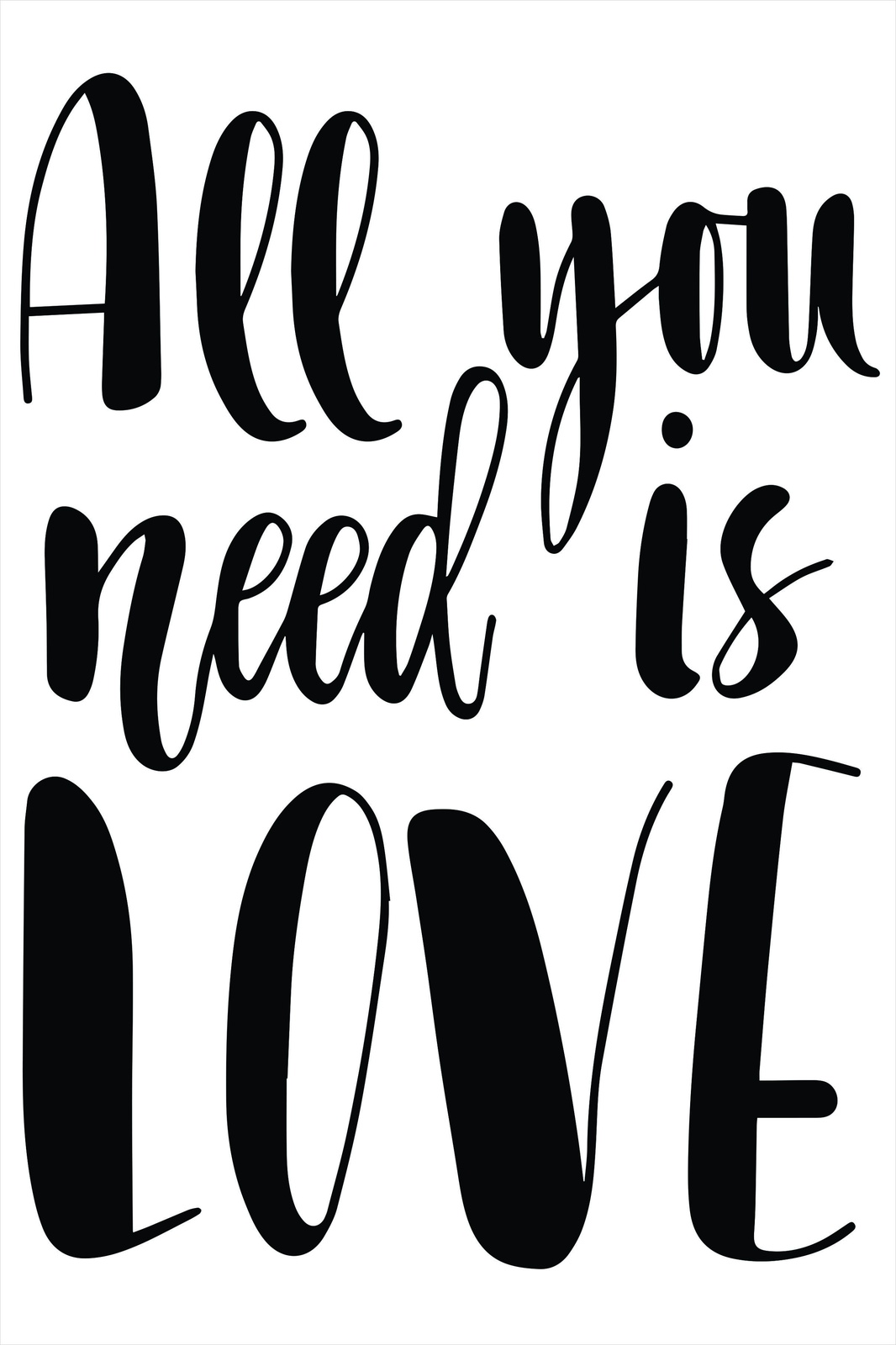 All You Need Is Love | Modern Typography Wall Art