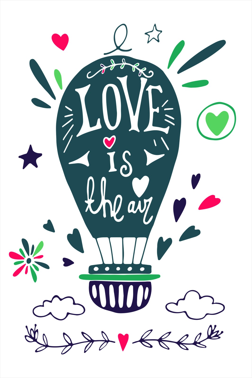 Love is in the Air Hot Air Balloon Wall Art