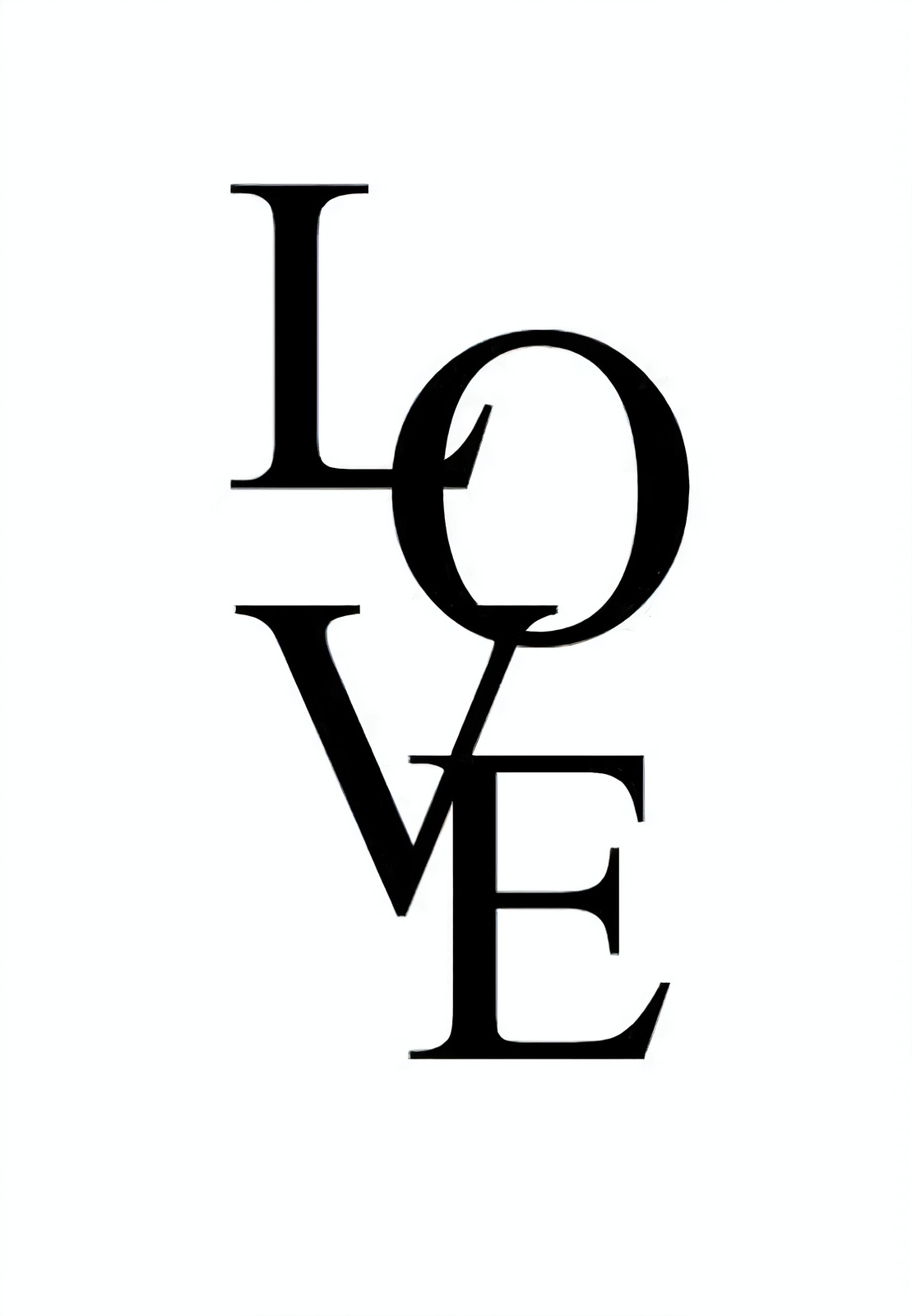 Modern Black LOVE Typography Wall Art