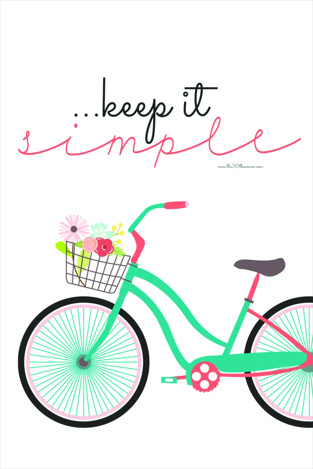 Keep It Simple Bicycle Floral Wall Art