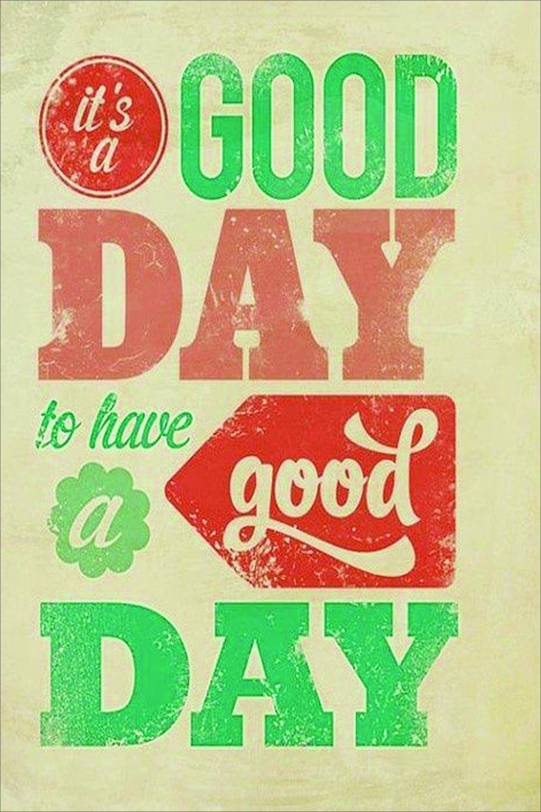 Vibrant "Good Day" Typography Wall Art