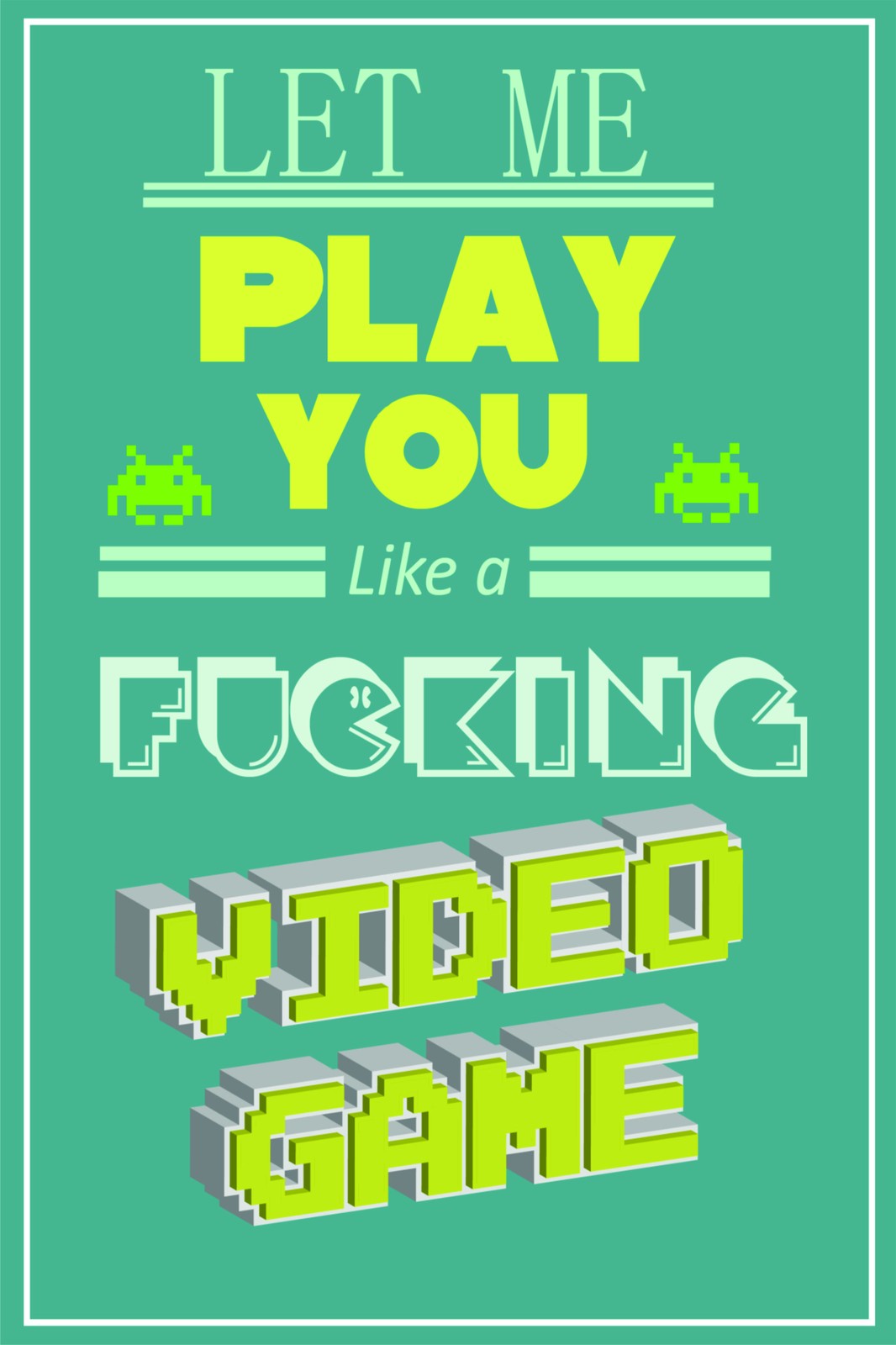 Retro Gaming Quote "Like a Video Game" Wall Art