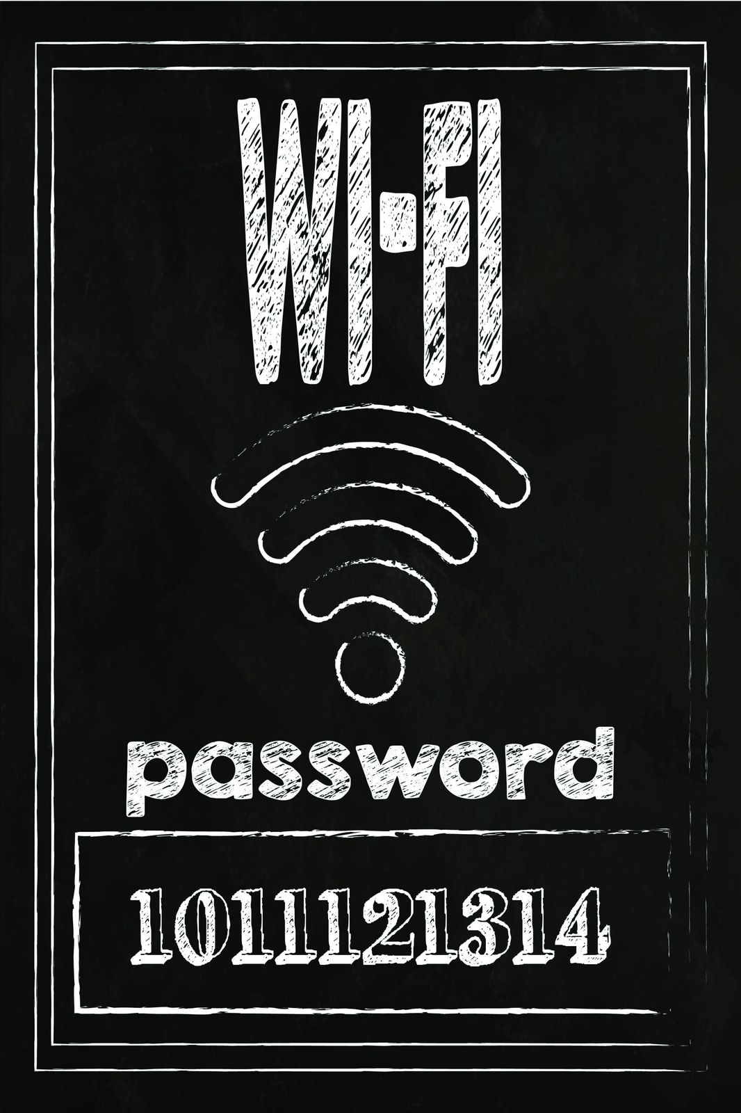 Chalkboard WiFi Password Art Wall Art
