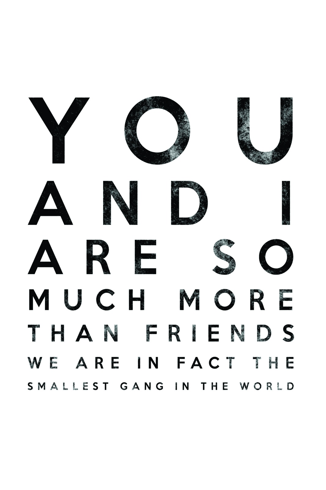 Best Friends Typography Eye Chart Wall Art